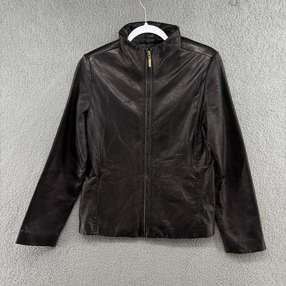 Vintage Leather Jacket Stone Mountain Mod Moto Genuine Leather Minimalist